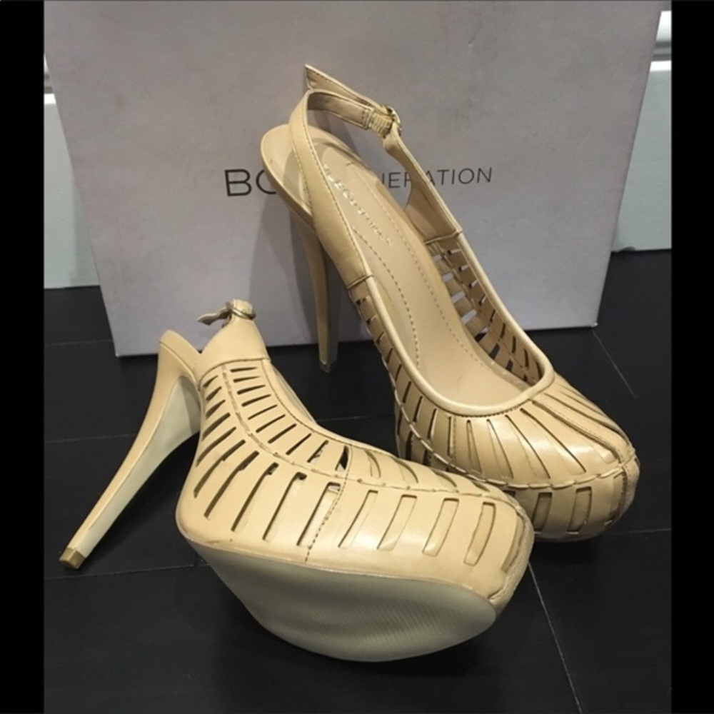 BCBG Cream Sling Back Stilettos NIB size 9.5